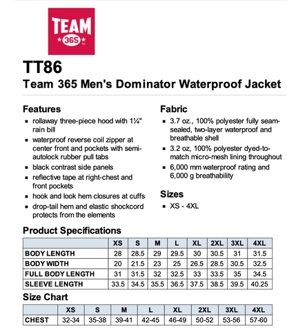 Bloomsburg Ice Hockey Men's Men's Dominator Waterproof Jacket